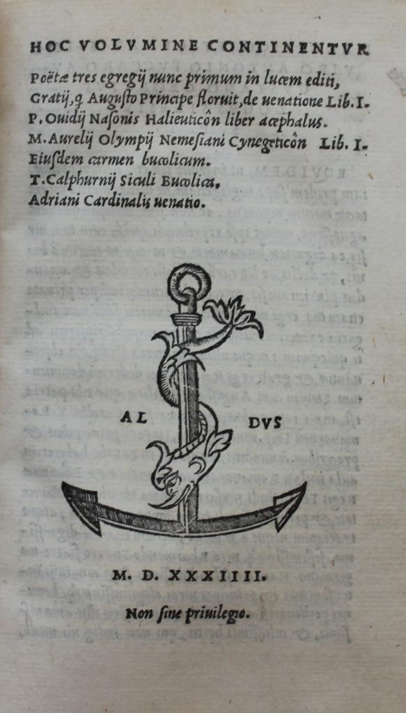 Grattius 1534 title-page.